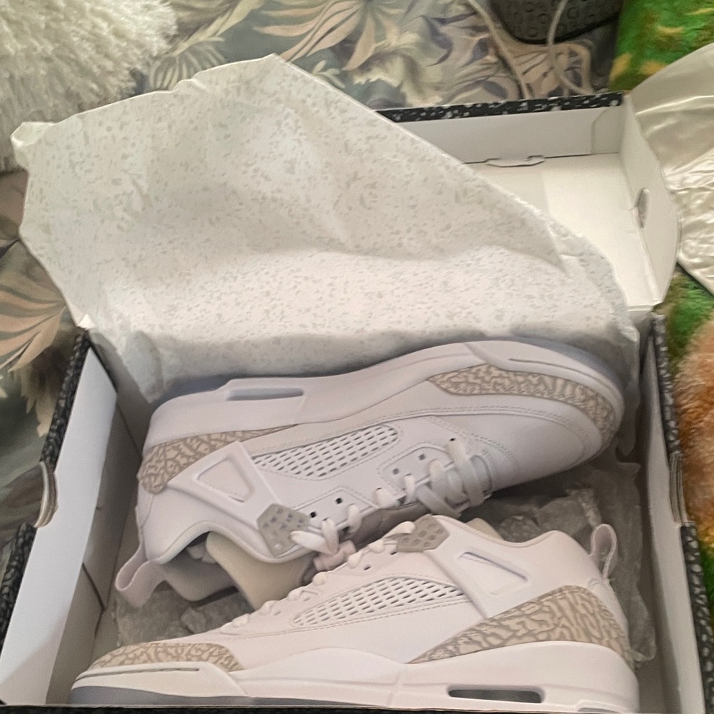 Jordan White and Gray Sneakers